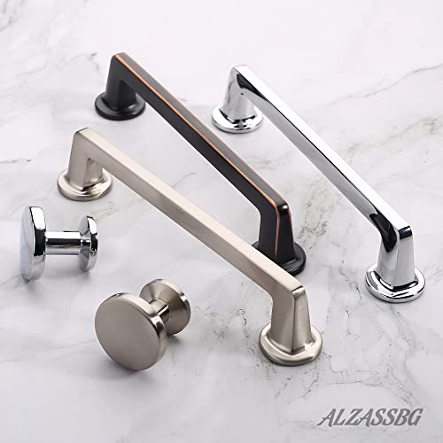 Alzassbg 10 Pack Brushed Satin Nickel Cabinet Knobs, 1.1 Inch(30Mm) Diameter Round Cabinet Knob Hardware For Kitchen Dresser Drawer Al6044Sn #TOP2