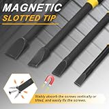 QUARKZMAN Końcówki Śrubokręt udarowy z rowkiem SL5 Płaska końcówka 5mm Sześciokątny trzpień 1/4" Długość 150mm (6") Magnetyczny Stal S2 Fosforanowanie Wiertarka