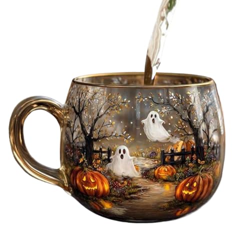 Vasos De Halloween - Taza Linda De Halloween - Taza De Café Espeluznante Con Diseño Pintado Para Cocina, Bebidas, Fiesta Juvenil, Té Con Leche, Bebidas Frías - Hogar Cocina Lugar de Trabajo