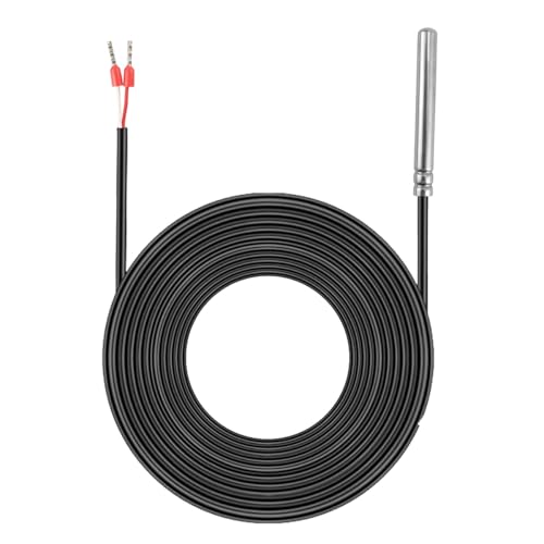 Fasizi Sensor de Temperatura PT1000 de 3 m, sonda Impermeable IP68, Sensor Industrial de Acero Inoxidable para Sistemas HVAC y UPS Raspberry Pi. Precisión de Clase B (-40 °C a 125 °C).