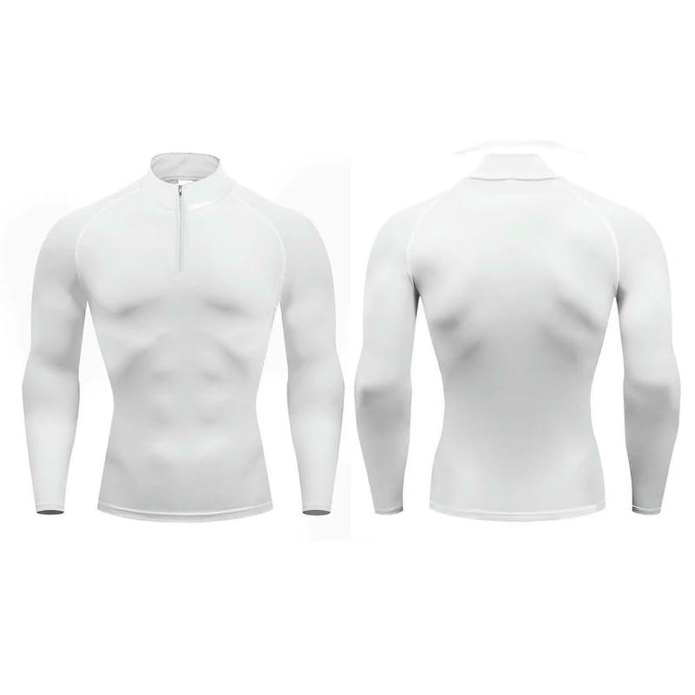 GLDFW - Camiseta deportiva de manga larga para hombre, ajustada, para gimnasio, correr, ropa de compresión, camiseta deportiva