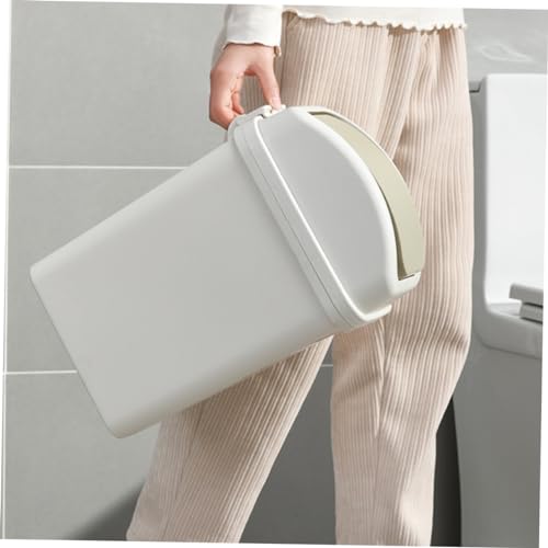 Caneca de basura blanca rectangular 6 L con tapa abatible miniatura 4