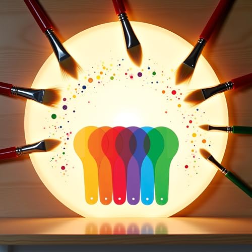 6 x Farbpaddel, transparente Farbpaddel, Farblernen, Optik, Farbfilterplatte, Montessori, Pädagogische Wissenschaft, Pädagogische Malerei, Farbzeichnung, Kognition, Wissenschaft, Lernen und Bildung