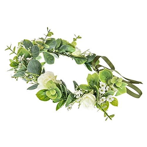 Floral Fall Artificial Baby Breath Flower Halo Wedding Crown Lilac Bridal Headpiece Greenery Crown Hc-24 (Eucalyptus Ivory) #TOP1