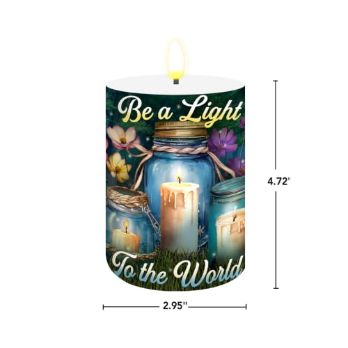 Image of Briarwood Lane Spring Flameless Candle 6x3 Be a Light Jars Flameless Candle with Timer for Spring