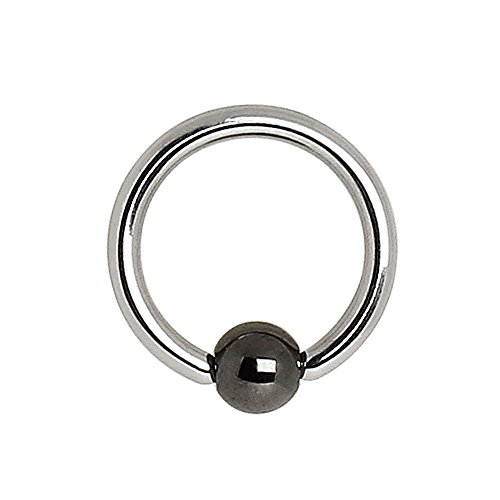 Hematite Captive Bead Ring Ball 316L Surgical Steel (Choose size)