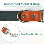 Dog Collar and Leash Set, PU Leather Dog Collar – Adjustable Eco-Friendly with Genuine Leather & Hemp, Soft Breathable Dog Collar Set for Small to Large Dogs (Green, L（15“-21”）) - Image 6