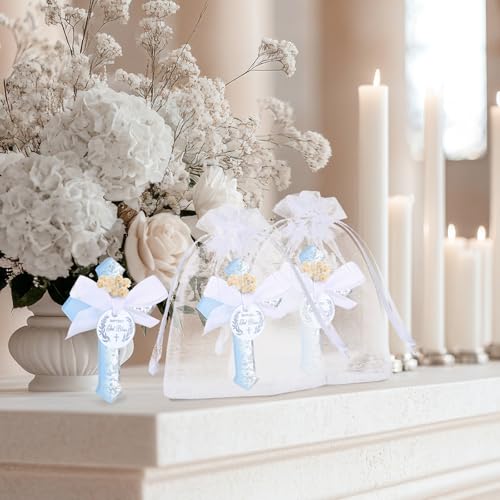 Imanes decorativos cruz para bautizo, pack 12 piezas miniatura 5
