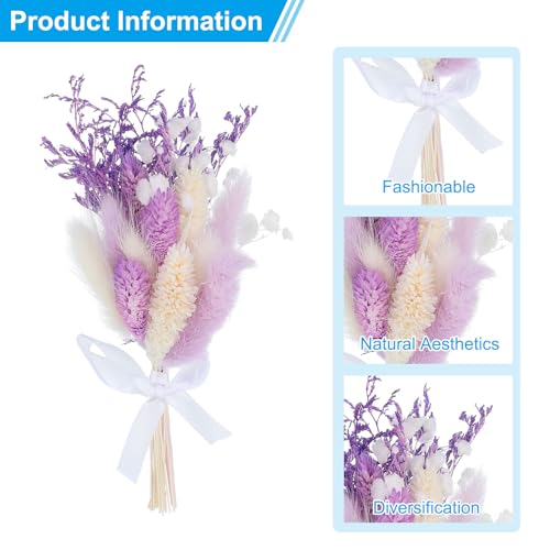 Ramo Mini Flores Secas PATIKIL 6 piezas Morado miniatura 3