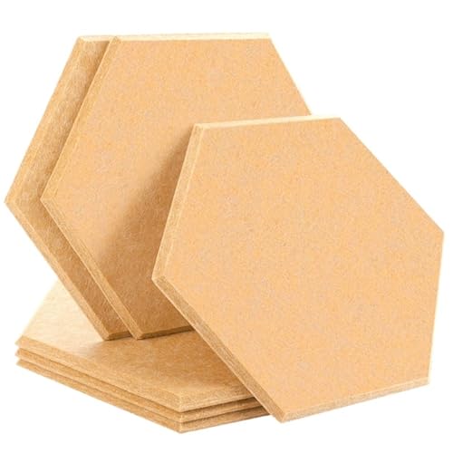 Panneaux muraux insonorisants orange lot de 6 grand hexagone de 0.9cm