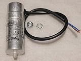 Condensador de funcionamiento del motor de aluminio 7μF con cable, diámetro 35 mm, longitud 101 mm + perno roscado trasero para fijación aprox. 10 mm