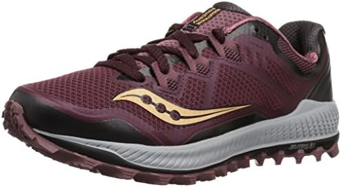 Saucony Women's Peregrine 8 Running Shoe, Wine/Beach, 8 Medium US