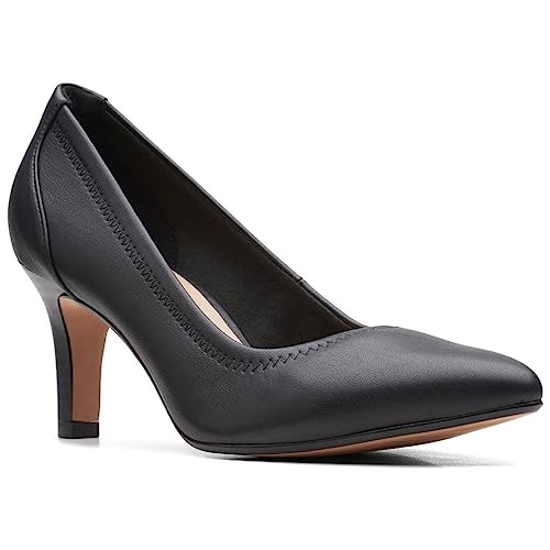 Image of Clarks Womens Illeana Pump Black Smooth Pumps