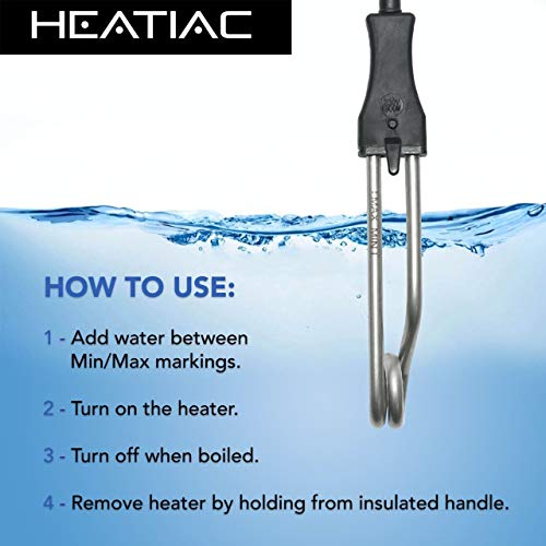 image for HEATIAC Travel Immersion Heater with On/Off Switch - Dual Voltage 300 