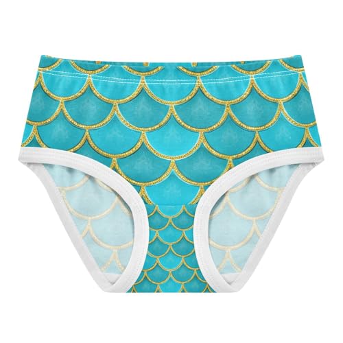 Turquoise Gold Glitter Mermaid Scale Toddler Girls's Underwear 2T 202c1744