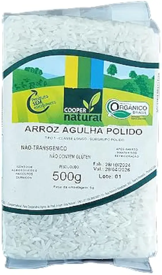 Arroz Agulha Polido Orgânico Coopernatural 500g