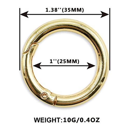 Image of Spring O Rings Keyring Buckle, 8PCS Round Carabiner Snap Clip, Key Ring Clip DIY Accessories for Handbag Purse Shoulder Strap Key Keychain Gold TXZWJZ