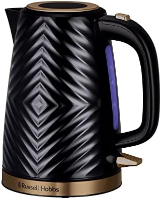 Russell Hobbs Groove Electric Kettle and Toaster Set, Grey