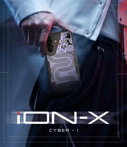 Image of KAPAVER iON-X Back Cover Case Compatible with Samsung Galaxy A57 (TPU + Poly Carbonate | Cyber-i Smoke Black)