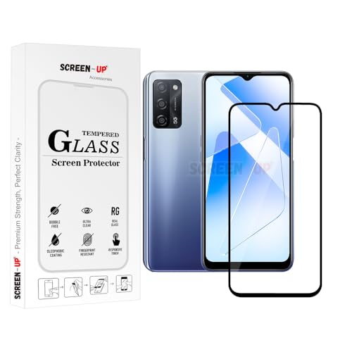 Image of ScreenUp Tempered Glass For Oppo A55 5G (India) - Ultra Clear, 9H Scratch Resistant, Full Coverage, Easy Install Screen Protector