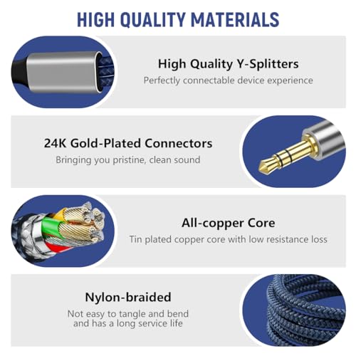 Image of Verilux 3-in-1 USB C Lighting 3.5mm to AUX Cable 1.2M /3.9Ft, AUX Cable for Speakers with Lighting /USB-C /3.5mm Ports for iPhone 17 /16 /15 /14 /13 /12, iPad, Galaxy S25 /S24 /S23, Car, Earphone