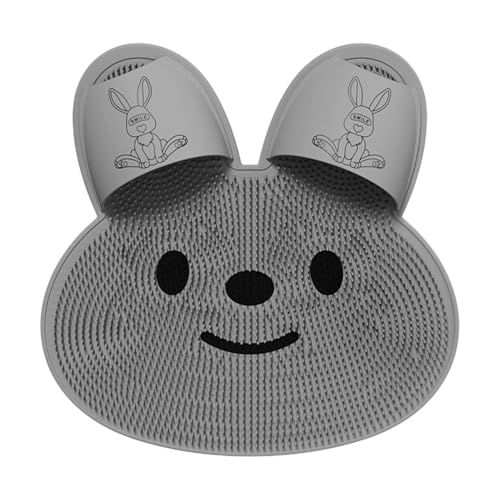 Lave-pieds et dos, pour douche - Tapis de massage pour le dos en forme de lapin, Tapis de massage des pieds Tapis antidérapant pour l'exfoliation et la...