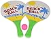 Idena 7408448 – Beach Ball Set de 2 Raquettes et 1 Balle en Bois