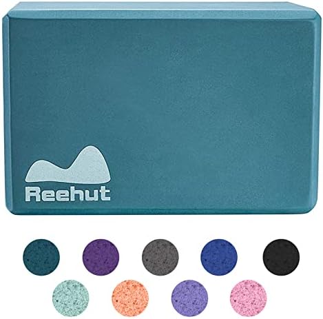 REEHUT (1-PC Yoga Block, 9"x6"x4" - High Density EVA Foam Block to Support and Deepen Poses, Improve Strength and Aid Balance and Flexibility - Lightweight, Odor Resistant(Turquoise)