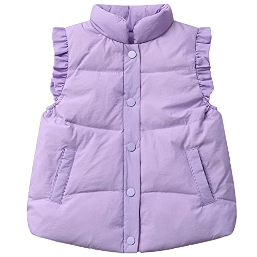 Happy Cherry Little Girls' Lightweight Packable Puffer Vest Padded Snow Jacket Cute Down Waistcoat Outfit For Spring Fall Winter Purple 4-5T #TOP4
