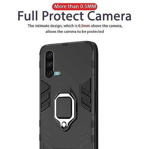 Image of Pikkme Back Cover for OnePlus Nord Ce 5G | 360 Protection | Ring Holder | Kickstand | Tough Armor Case (Black)