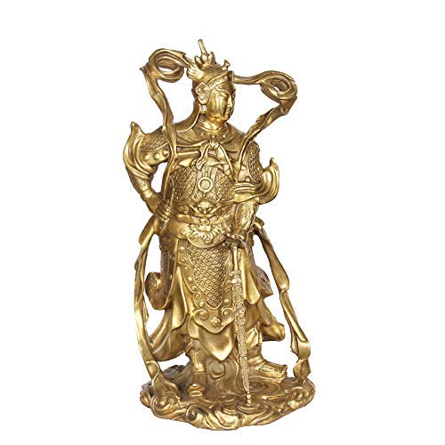 Statue de Wei Tuo Veda en bronze pur : une oeuvre d'art traditionnel chinois faite main