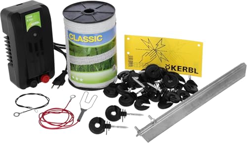 Kerbl Hobby Weidezaun-Starterset, Weidezaunset, Tierhalter mit Weide/Garten, Hobbyhalter, schneller Auf- und Abbau, Made in Germany