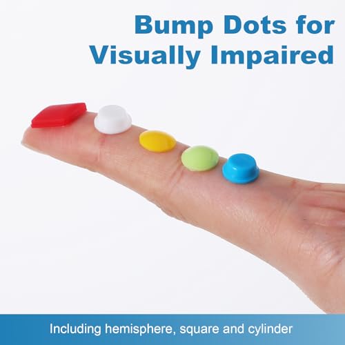 203 Stück Bump Dots für Sehbehinderte,Silikon Focus Dots,Selbstklebende Braille-Aufkleber,Mehrere Größen Bump Dots Blind,für Sehbehinderte,Sehbehinderte,ältere Menschen,Blinde