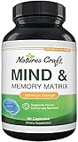 Mind and Memory Supplement for Brain Health - Nootropics Brain Support Supplement for Mental Focus Concentration and Performance - Brain Vitamins Blend for Cognitive Function Energy and Focus Support