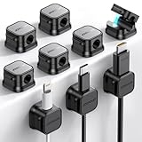 9 Pack Magnetic Cable Clips [Cable Smooth Adjustable] Cord Holder, Under Desk Cable Management, JOYROOM Adhesive Wire Holder Keeper Organizer for Home Office Desk Phone Car Wall Desktop Nightstand