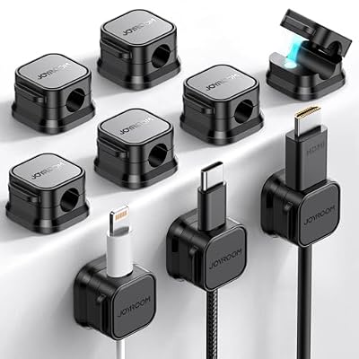 JOYROOM 9 Pack Magnetic Cable Clips, Cord Organizer Adhesive Wire Holder