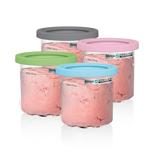 Ninja® CREAMi® Original Pints 4 Pack, Compatible with NC299AMZ & NC300s Series CREAMi® Ice Cream...