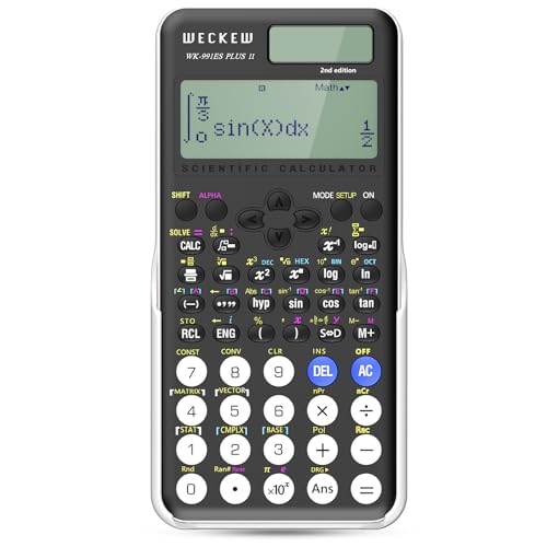 Calculatrice scientifique 991ES Plus II WECKEW à 417 fonctions et double alimentation solaire