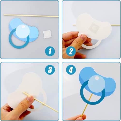 Inflatable Foil Frame with 30Pcs Boy Baby Shower Photo Props for Gender Reveal Party Supplies