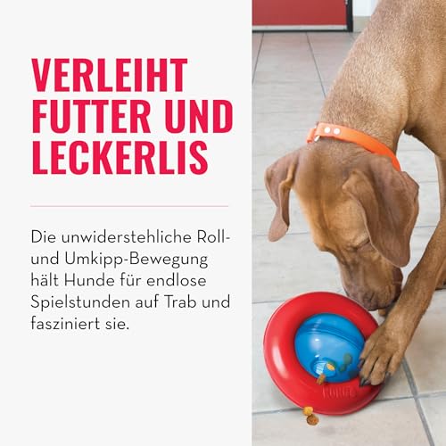 KONG Gyro - Interaktives Hundespielzeug mit Leckerlispender - Slow Feeder für Gesundes Fressen - Für Kleine Hunde