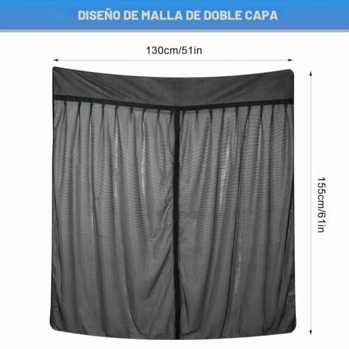 Miniatura 2 de Zwparts Mosquitera Magnética Personalizada Para Vw T6 Para Puerta Corrediza, Mosquitera Para Furgoneta Para Puerta Corrediza, Mosquitera Con Cremallera En Puerta Central