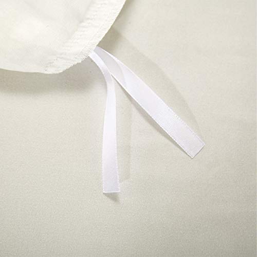 Aimay 3 Piece Duvet Cover Set Bedding Sets Satin Luxury Rich Silk Silky Super Soft Solid Color Reversible Stain-Resistant Wrinkle Free (King, Off White) #TOP3