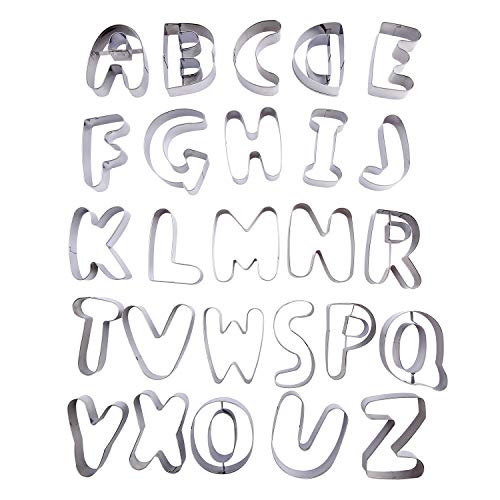Alphabet Cookie Cutters - Large 26 Pcs 3 Inch Alphabet Letter Cookie Cutters Set Durable Stainless Steel For Baking And Decorating, Perfect For Birthday, Christmas, New Year And Holiday Party #TOP3