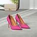 DREAM PAIRS Women's Closed Toe High Heels Dress Pointed Toe Wedding Pump Shoes,Size 8,Fuchsia/Suede