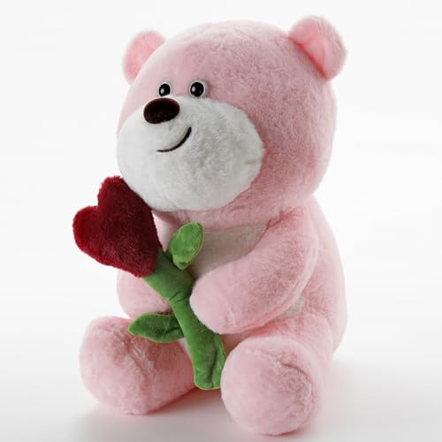 Image of Pink Heart Teddy Bear 45 CM Ultra Soft Plush Stuffed Toy for Kids, Babies & Toddlers | Cute Hug-Friendly Teddy with Heart | Soft Fabric Cuddly Toy | Lightweight Washable Gift for Birthday