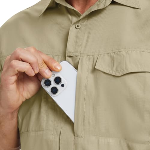 Men's Safari Hiking UPF 50+ UV Short Sleeve Button Shirt Lightweight Cooling Quick Dry Outdoor Sun Protection Fishing Shirts2