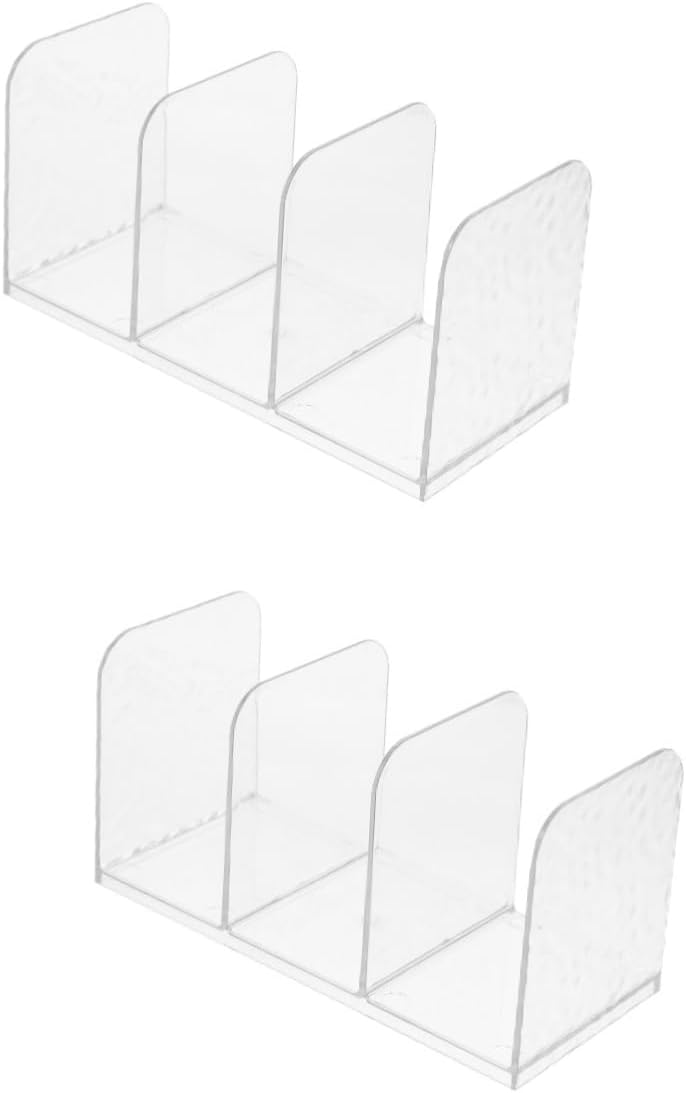 2pcs Book Stand Office Bookshelf Desktop Bookshelf Book Shelf Storage Shelf Storage Rack File Folders File Holder for Desk Bookcase Shelf Desktop Organizer Book Shelves Acrylic