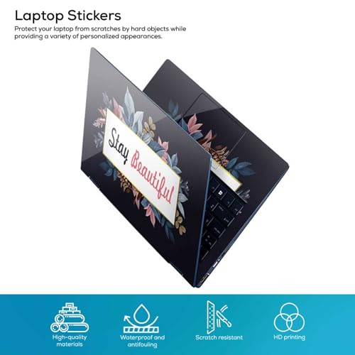 Image of Galaxsia Floral D10 Full Body Vinyl Laptop Skin /Sticker /Cover Upto 15.6 Inches Laptops Laminated-Removable-HD Quality Compatible for Hp-Dell-Sony-Lenovo-Asus etc.(15x10 Inches)