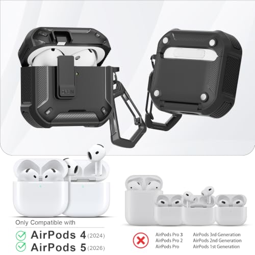 Image of for AirPods 5 /4 Case (2026 /2024) with Magnetic Secure Lock and Phone Stand