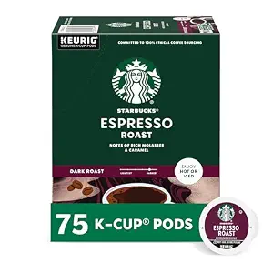 Starbucks Espresso Roast K-Cup Coffee Pods, 75 Count